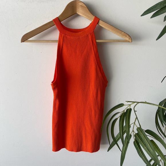 deluc Tops - Deluc Sydney Orange Halter Knit Top - New With Tags
